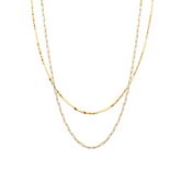 Semi Twisted and Paperclip Chain Sterling Silver Layering Necklace Set
